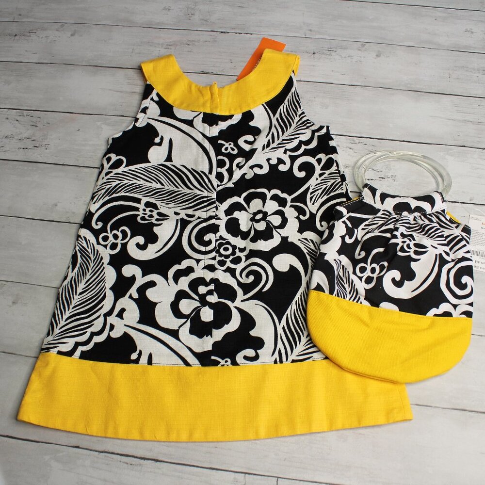 Gymboree Vintage Girl's Dress Purse Size 4 Black Yellow Collection Lot